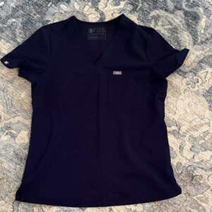 FIGS Women's Navy Blue Scrub Top Catarina